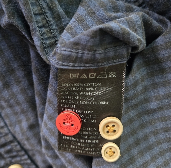 CPO Provision Navy Checkered Button-Up Shirt - Picture 4 of 4